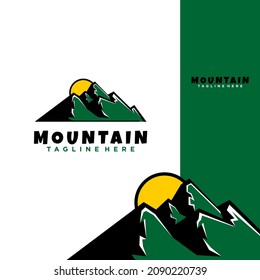 modern style mountain adventure logo design