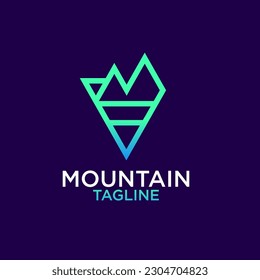 Modern style mountain geometric logo.