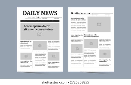 Layout de jornal de estilo moderno, modelo de impressão modelo de jornal vetor 