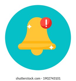 
Modern style of notification bell icon, editable vector 