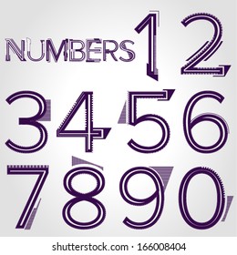 Modern Style Number Set. Vector illustration.