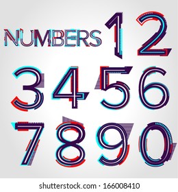 Modern Style Number Set. Vector illustration.