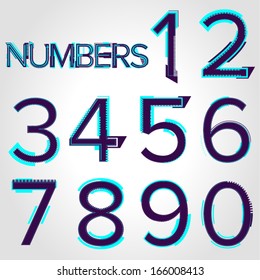Modern Style Number Set. Vector illustration.