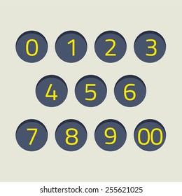 Modern Style Numbers Set Vector Illustration