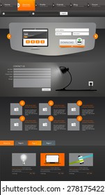 modern style one page website design template in dark color