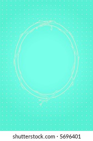 modern style oval frame on blue background