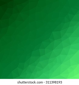 Modern style polygon background in green color. Geometric patterned triangular background.