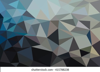 Modern style polygonal background with cold colors. Vector image