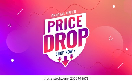 modern style price drop sale banner for special event or festival vecto