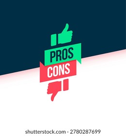modern style pros and cons sign design vector
