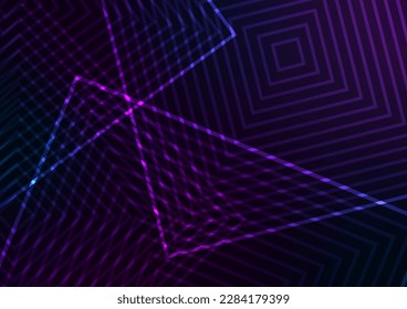Modern style purple line square geometric presentation background. vector illustration.