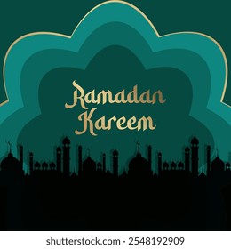 Estilo moderno Ramadan Kareem post design
