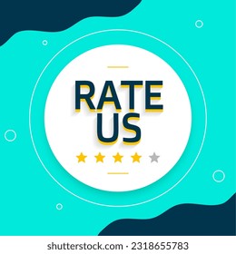 modern style rate us background with top score rating design vector