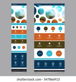 Modern Style Responsive One Page Website Template Layout with Blurred Background - Desktop and Mobile Version 
