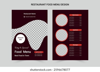 modern style restaurant food menu design.