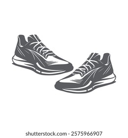 Modern Style Running Shoe Silhouette