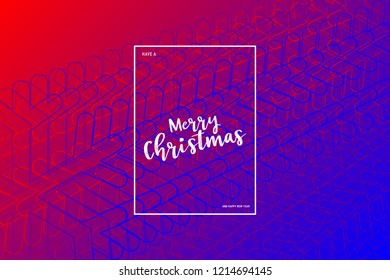 Modern style snowflake on gradient colours ornate background with merry christmas phase text