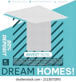 Modern style social media post for real estate