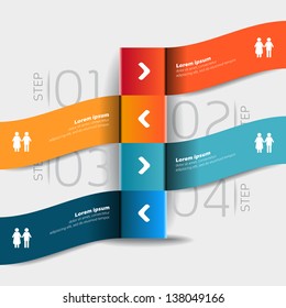 Modern style step banner - Vector illustration - for workflow layout, diagram, number options, step up options, web design, infographics