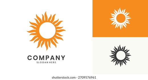 Modern style sun logo design concept
