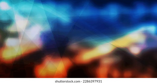 Modern Style Triangle Shaped Translucent Overlaying Planes, Geometric Shapes Pattern, Broken Glass Effect on Brown and Dark Blue Abstract Blurred Wide Scale Vector Background, Texture Design Template