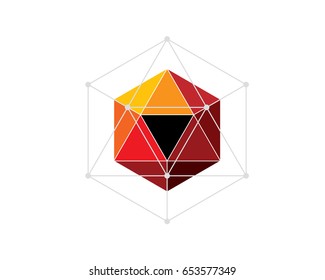 modern style triangular facet hexagon with wire connection