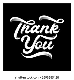 Modern style typography script, Thank you letters on a black background