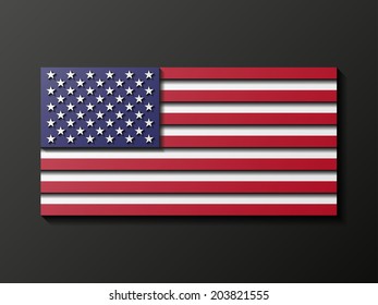 Modern style U.S. flag. Vector illustration. 