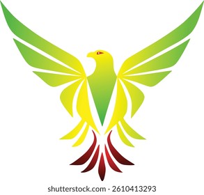 modern style vector of a garuda bird flapping its wings