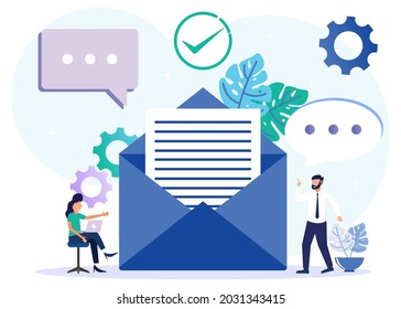 Modern style vector illustration of envelope and post box icon containing mail, receiving mail, sorting, Web mail or mobile service layout for website title.