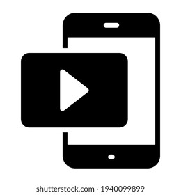 Modern style vector of mobile video streaming
