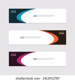 Modern style of web banner template - Abstract geometric web design banner template isolated on dark grey background



