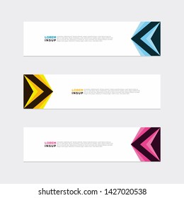 Modern style of web banner template - Abstract geometric web design banner template isolated on dark soft grey background
