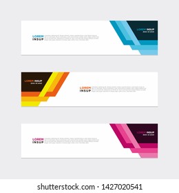Modern style of web banner template - Abstract geometric web design banner template isolated on dark soft grey background