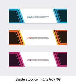 modern style of web banner template
-abstract geometric web design banner template isolated on dark grey background