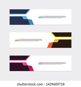 modern style of web banner template
-abstract geometric web design banner template isolated on dark grey background