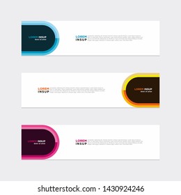 Modern style of web banner template - Abstract geometric web design banner template isolated on dark with 3 colors options