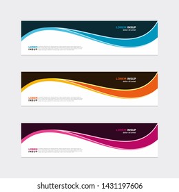 Modern style of web banner template - Abstract geometric web design banner template isolated on dark with 3 colors options
