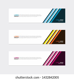 Modern style of web banner template - Abstract geometric web design banner template isolated on dark with effect