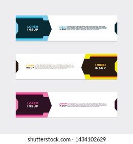 modern style of web banner template
-abstract geometric web design banner template isolated on dark grey background