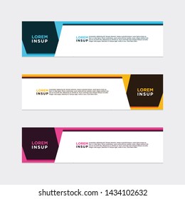 modern style of web banner template
-abstract geometric web design banner template isolated on dark grey background