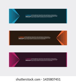 modern style of web banner template
-abstract geometric web design banner template isolated on dark grey background