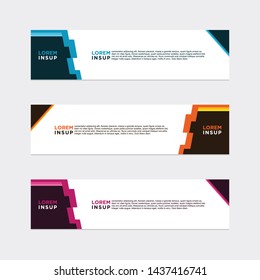 modern style of web banner template
-abstract geometric web design banner template isolated on dark grey background