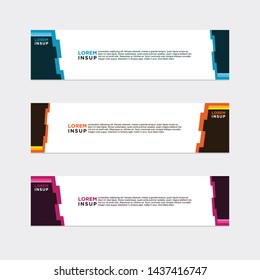 modern style of web banner template
-abstract geometric web design banner template isolated on dark grey background