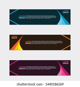 modern style of web banner template
-abstract geometric web design banner template isolated on dark grey background