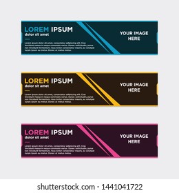 modern style of web banner template
-abstract geometric web design banner template isolated on dark grey background