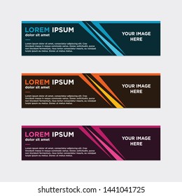 modern style of web banner template
-abstract geometric web design banner template isolated on dark grey background