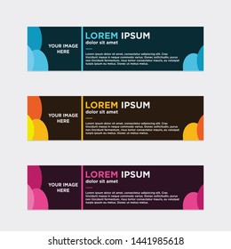 modern style of web banner template
-abstract geometric web design banner template isolated on dark grey background