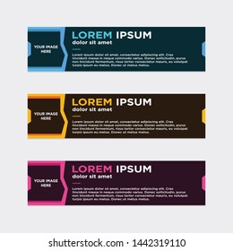 modern style of web banner template
-abstract geometric web design banner template isolated on dark grey background