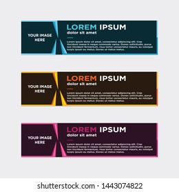 modern style of web banner template
-abstract geometric web design banner template isolated on dark grey background